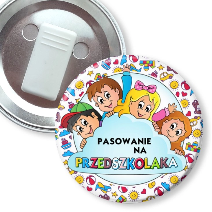 przypinka z żabką Pasowanie na Przedszkolaka