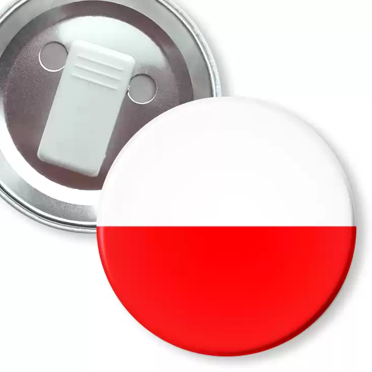przypinka z żabką Polska biało-czerwona flaga