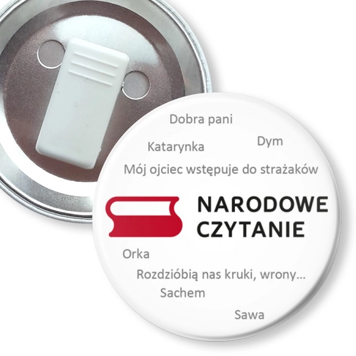 przypinka z żabką Narodowe czytanie