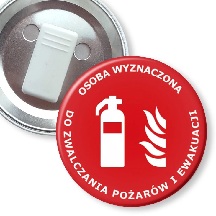 przypinka z żabką Osoba wyznaczona do zwalczania pożarów i ewakuacji