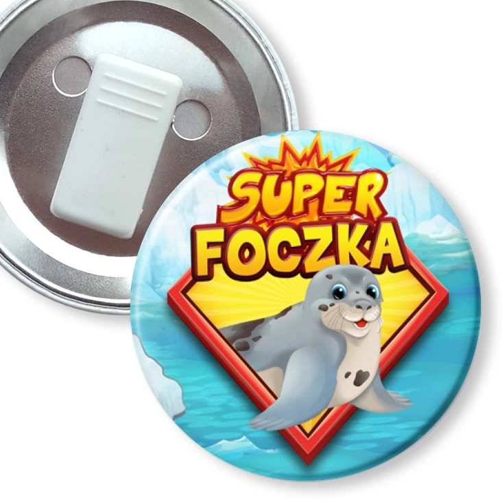 przypinka z żabką Super foczka