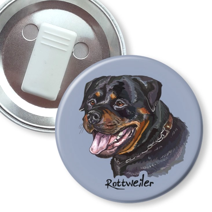 przypinka z żabką Rottweiler