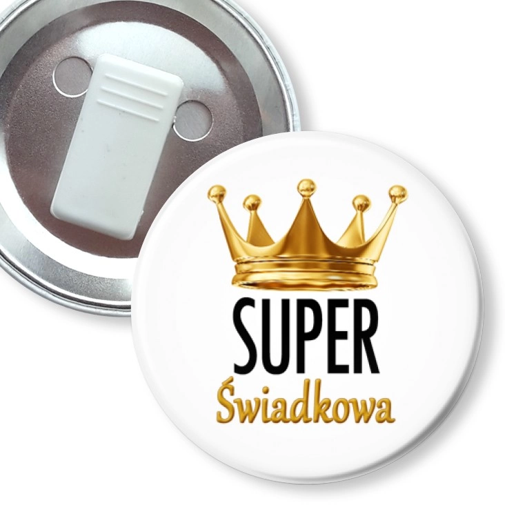 przypinka z żabką Super Świadkowa