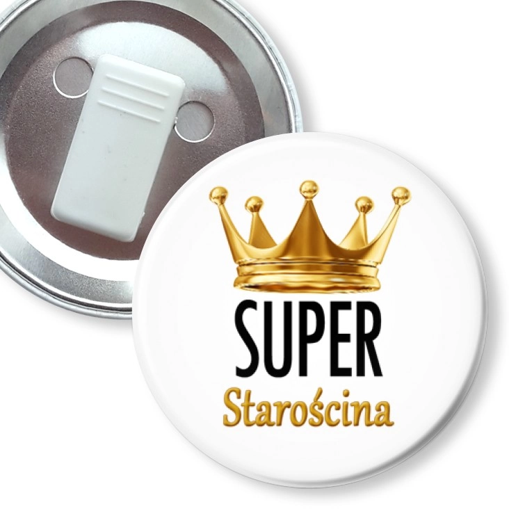 przypinka z żabką Super starościna