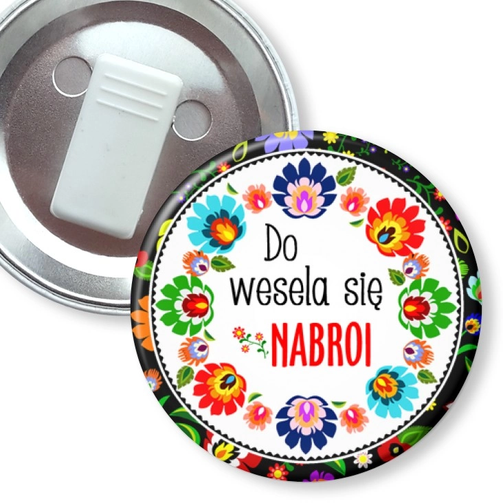 przypinka z żabką Do wesela się nabroi