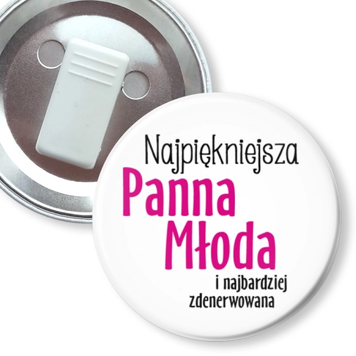 przypinka z żabką Najpiękniejsza Panna Młoda