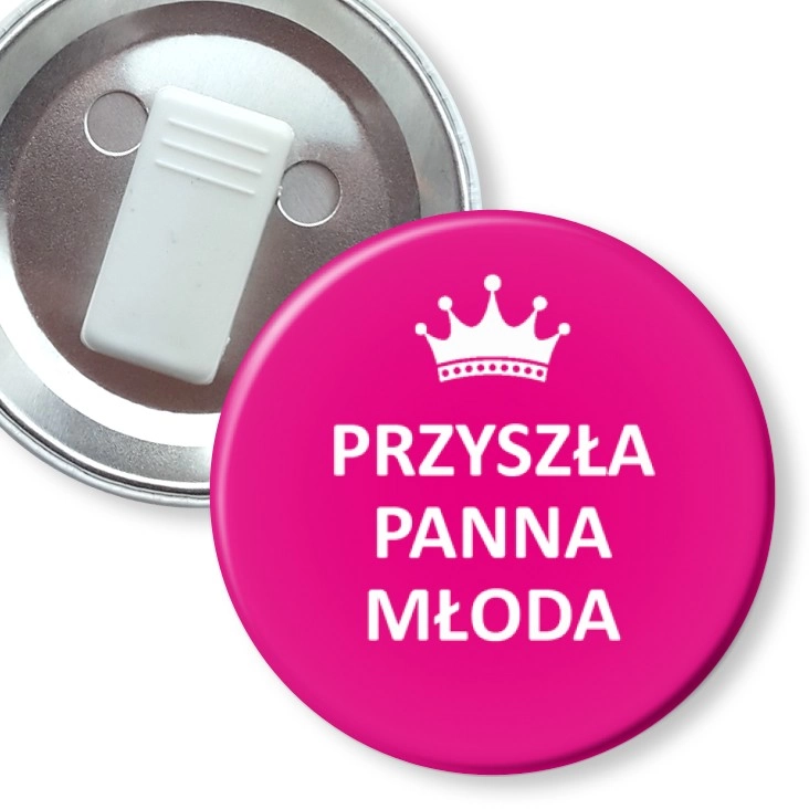 przypinka z żabką Przyszła Panna Młoda