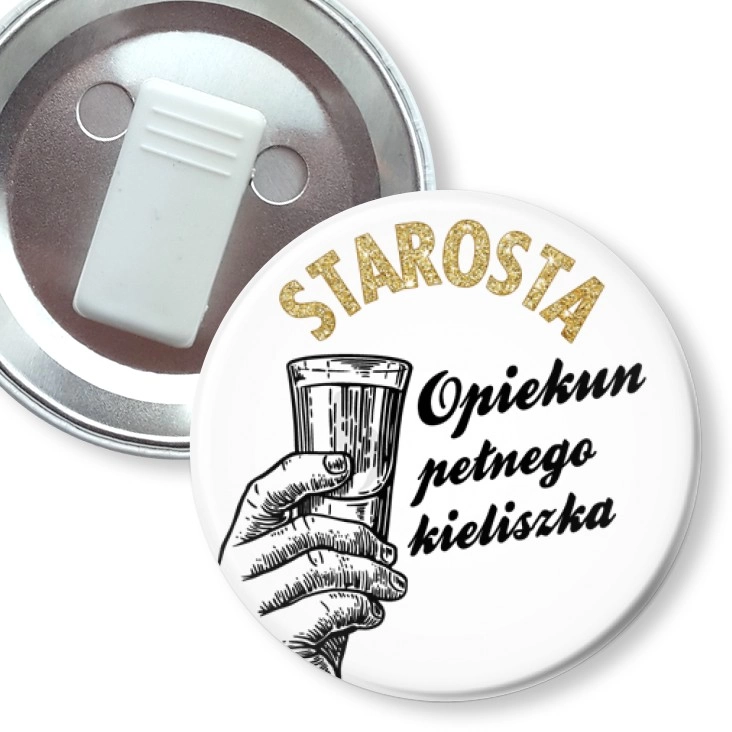 przypinka z żabką Starosta