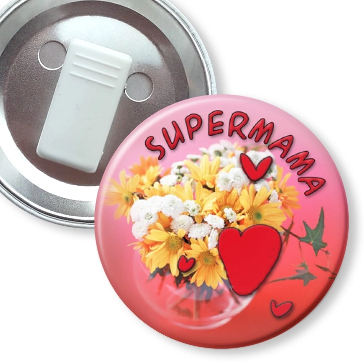 przypinka z żabką Supermama