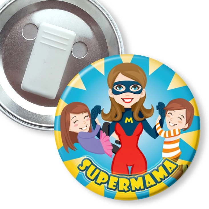 przypinka z żabką Supermama