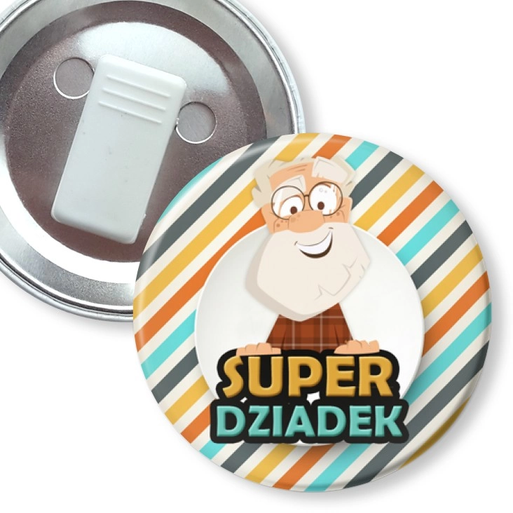 przypinka z żabką Dzień Dziadka - Super Dziadek