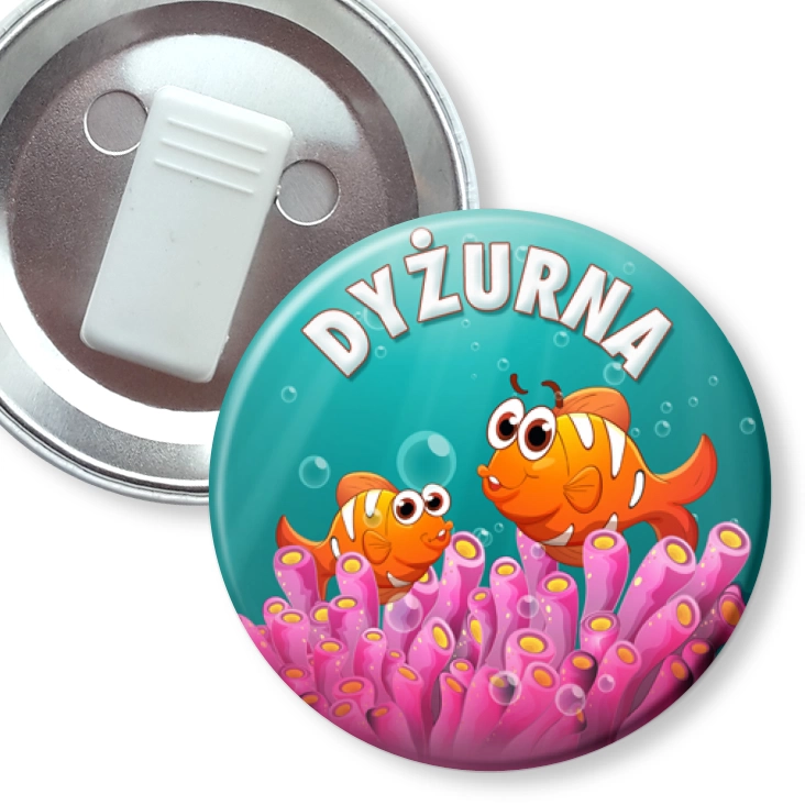 przypinka z żabką Dyżurna rybki