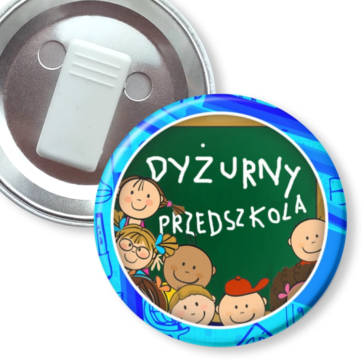 przypinka z żabką Dyżurny przedszkola