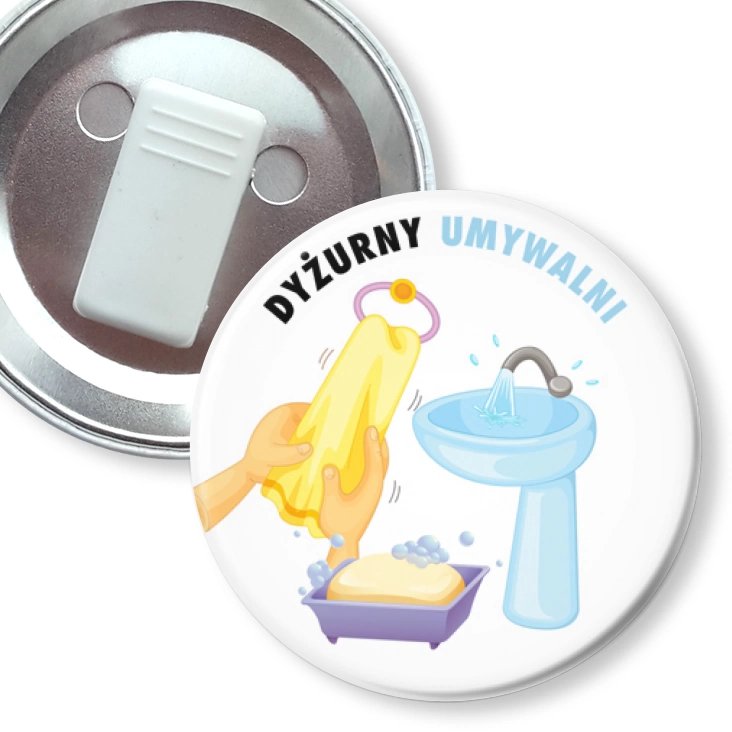 przypinka z żabką Dyżurny umywalni