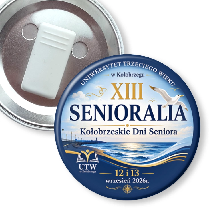 przypinka z żabką Senioralia Kołobrzeg 2026
