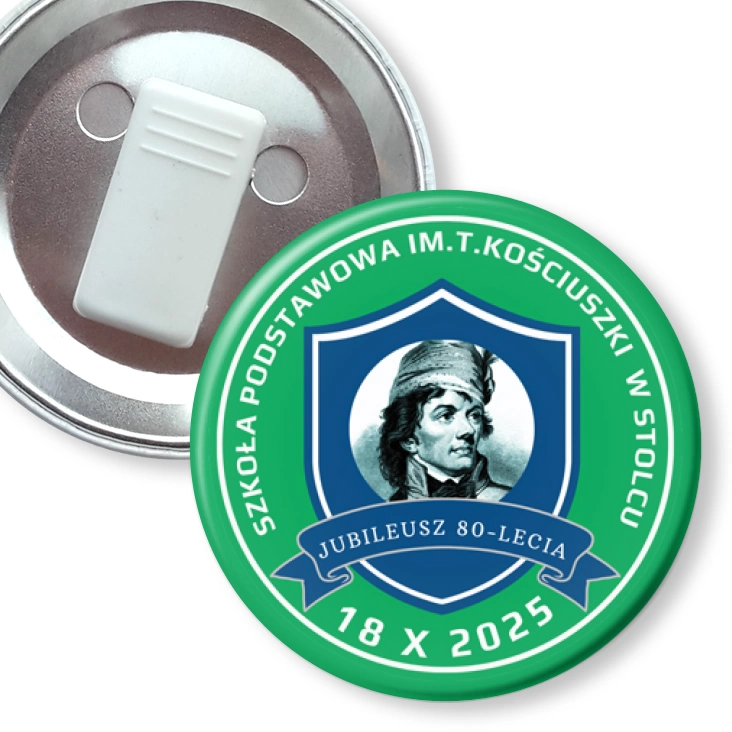 przypinka z żabką SP im. T. Kościuszki w Stolcu