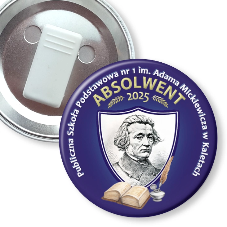 przypinka z żabką SP w Kaletach Absolwent 2025
