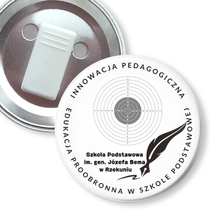 przypinka z żabką SP w Rzekuniu Edukacja proobronna