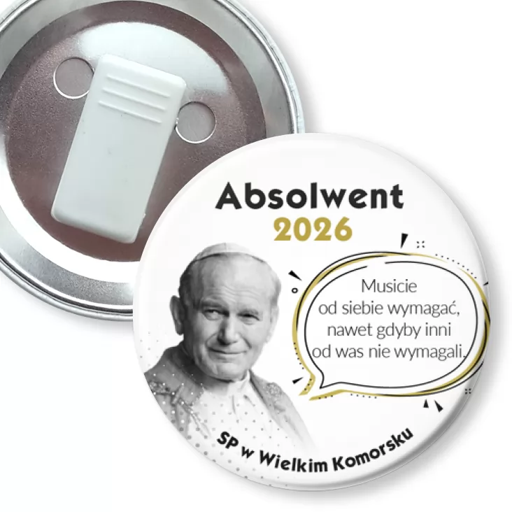 przypinka z żabką SP w Wielkim Komorsku Absolwent 2026