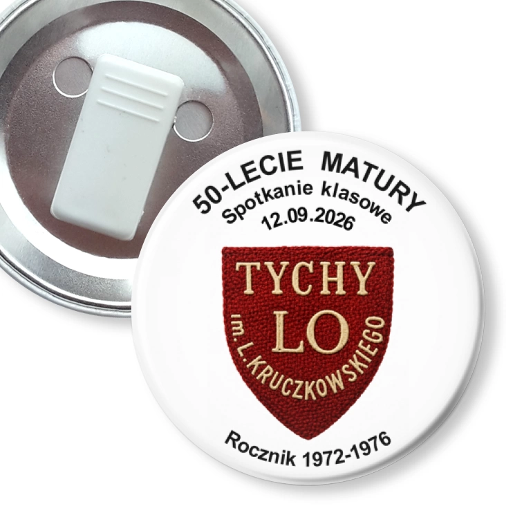 przypinka z żabką Spotkanie Klasowe LO im. L. Kruczkowskiego Tychy