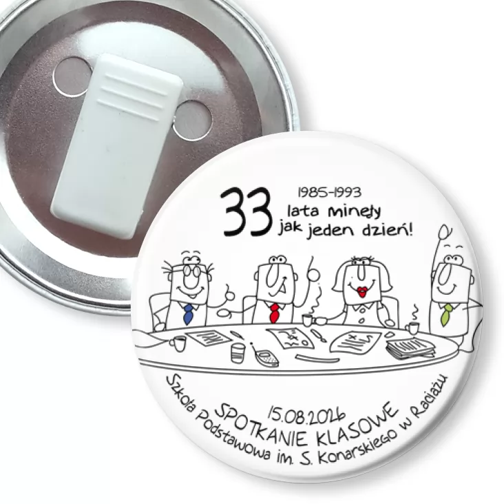 przypinka z żabką Spotkanie klasowe w Raciążu