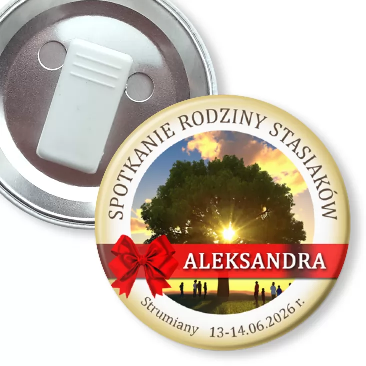 przypinka z żabką Spotkanie Rodziny Stasiaków