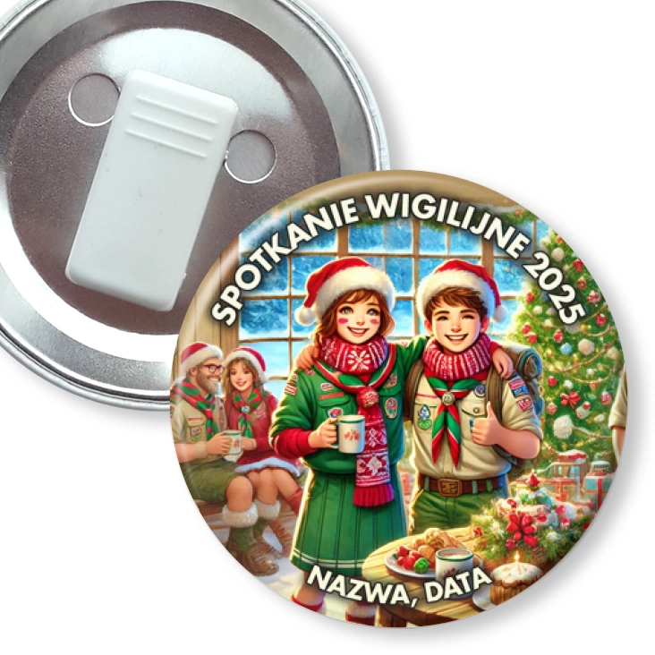 przypinka z żabką Spotkanie wigilijne harcerzy