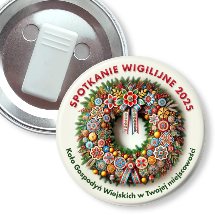 przypinka z żabką Spotkanie wigilijne Koło Gospodyń Wiejskich