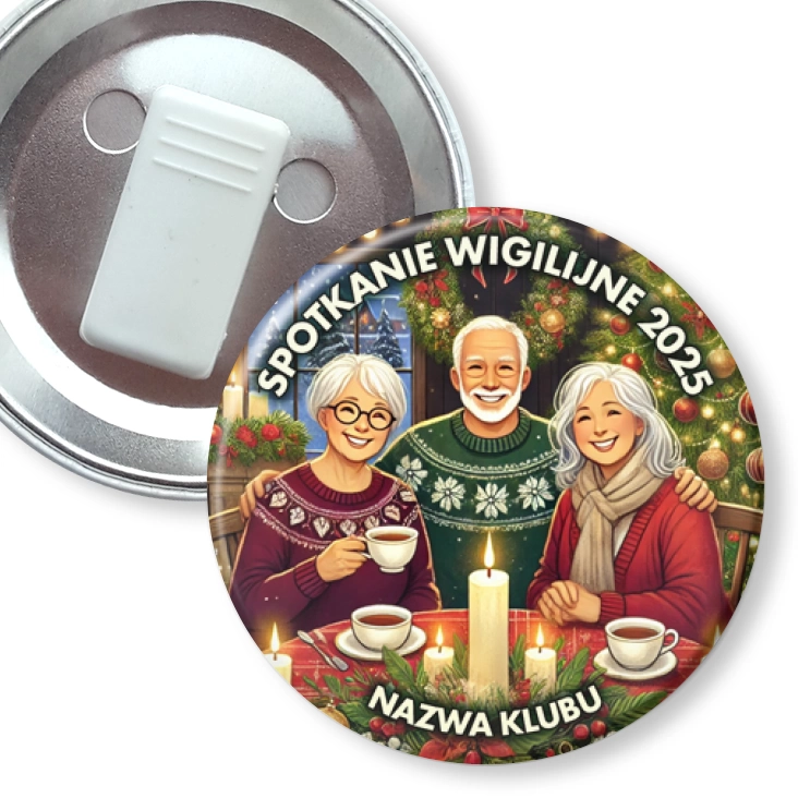 przypinka z żabką Spotkanie wigilijne w klubie seniora