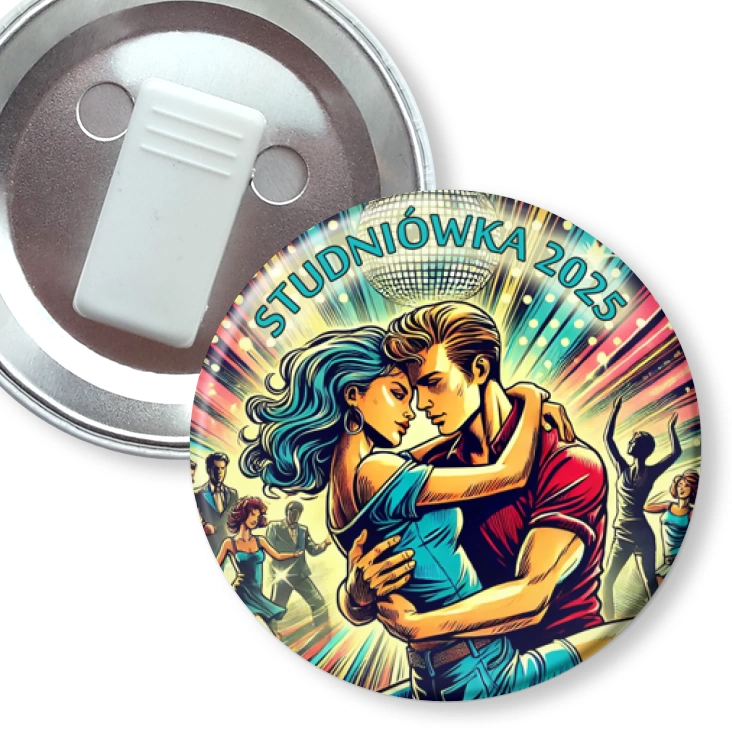 przypinka z żabką Studniówka komiksowa