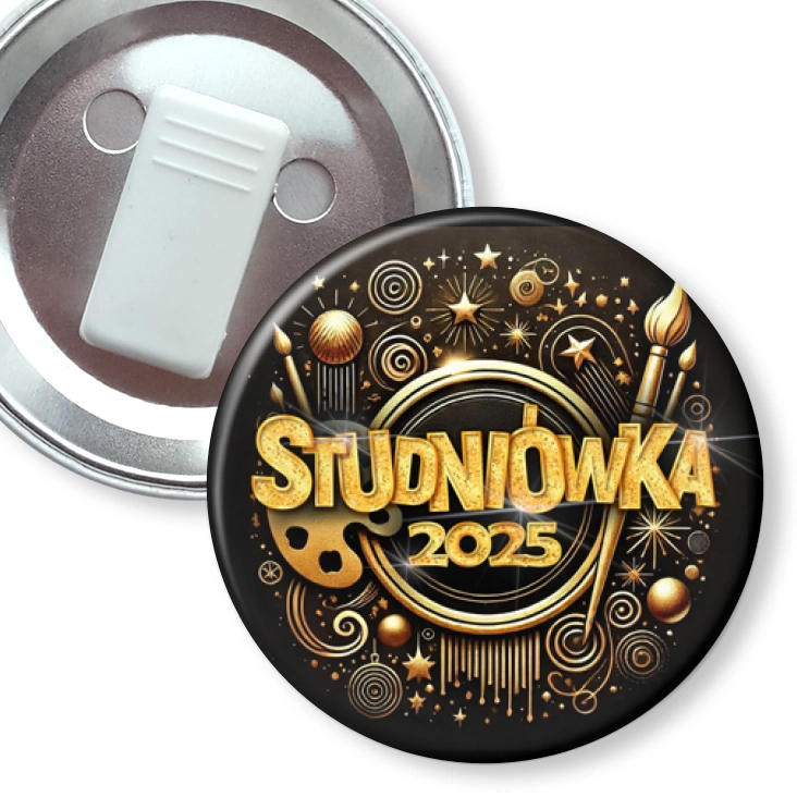 przypinka z żabką Studniówka profil artystyczny