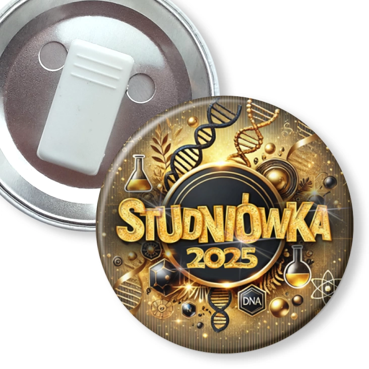 przypinka z żabką Studniówka profil biologiczno-chemiczny