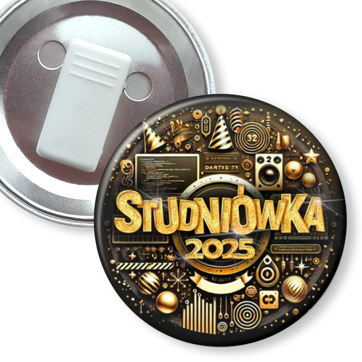 przypinka z żabką Studniówka technik informatyk