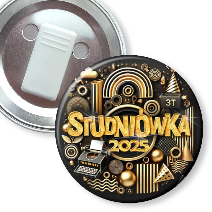 przypinka z żabką Studniówka technik poligrafii