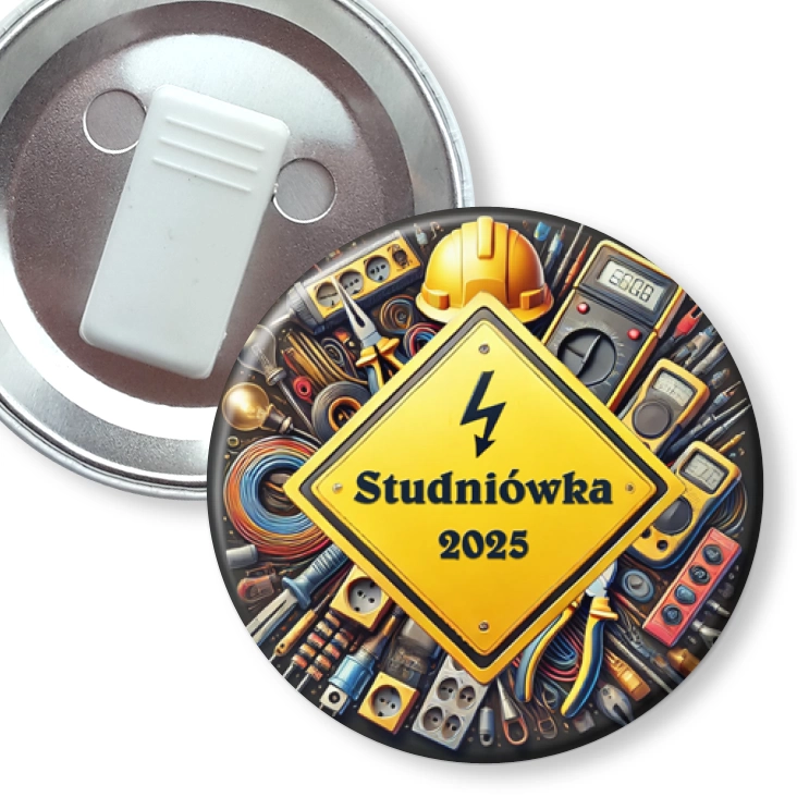 przypinka z żabką Studniówka Zespół Szkół Elektrycznych