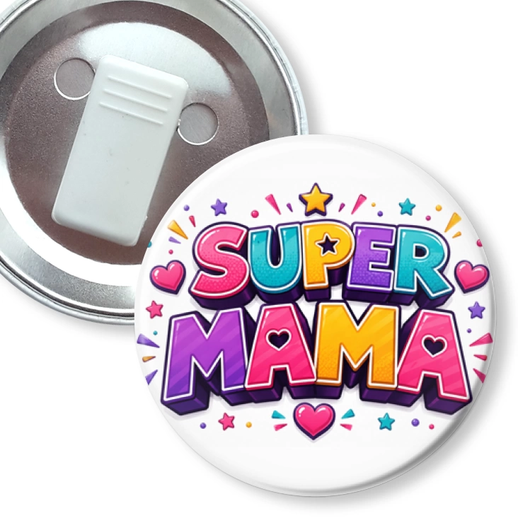 przypinka z żabką Super mama