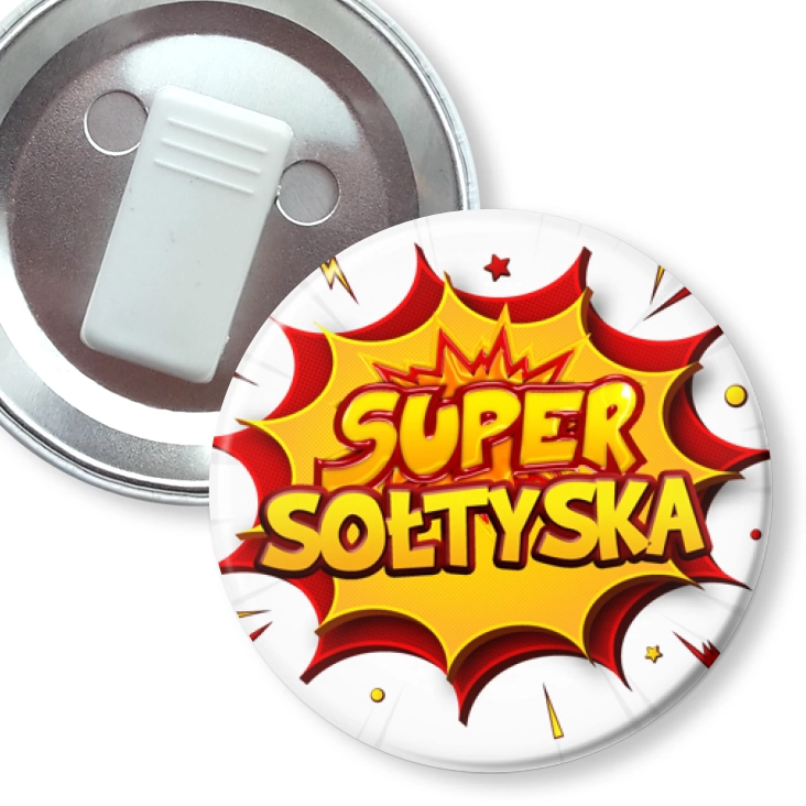 przypinka z żabką Super Sołtyska