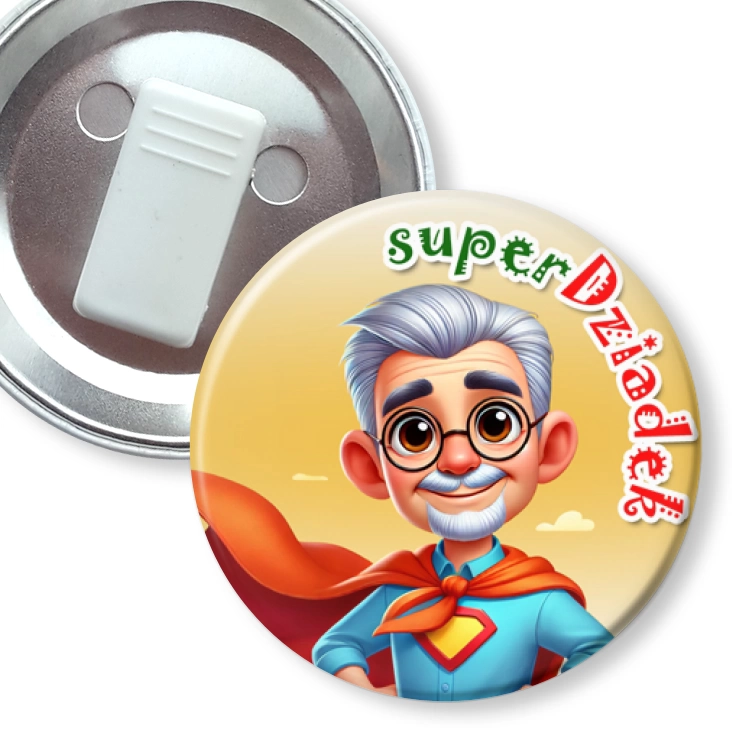 przypinka z żabką superDziadek