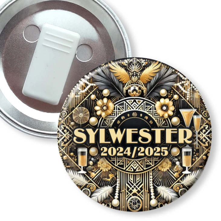 przypinka z żabką Sylwester w stylu lat 20