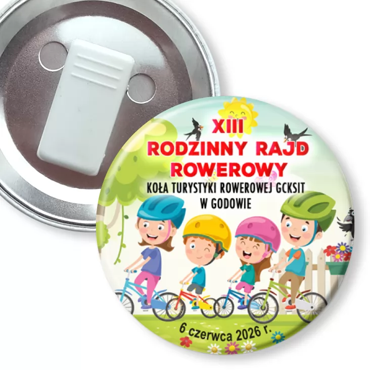 przypinka z żabką XIII Rodzinny Rajd Rowerowy 2026