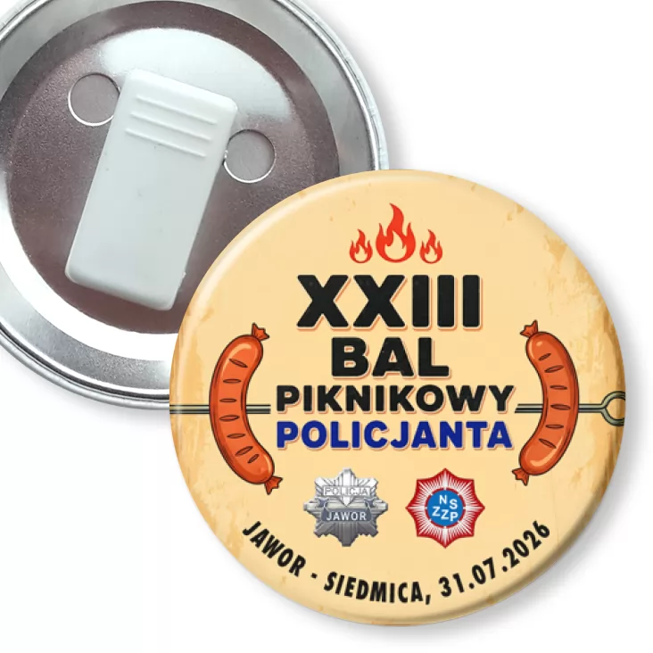 przypinka z żabką XXIII Bal Piknikowy Policjanta