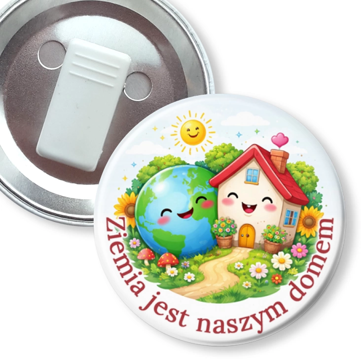 przypinka z żabką Ziemia jest naszym domem
