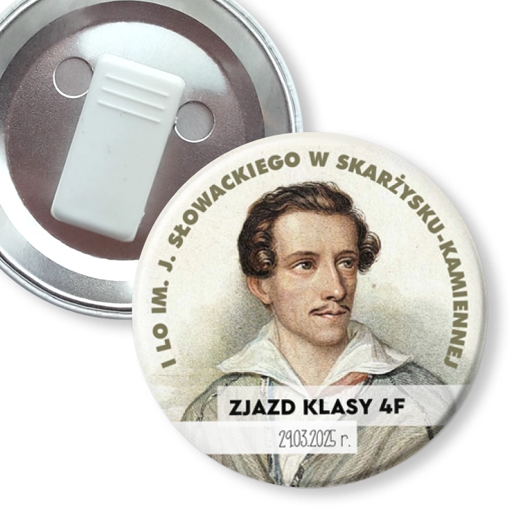 przypinka z żabką Zjazd klasy 4f I LO im. J. Słowackiego w Skarżysku-Kamiennej