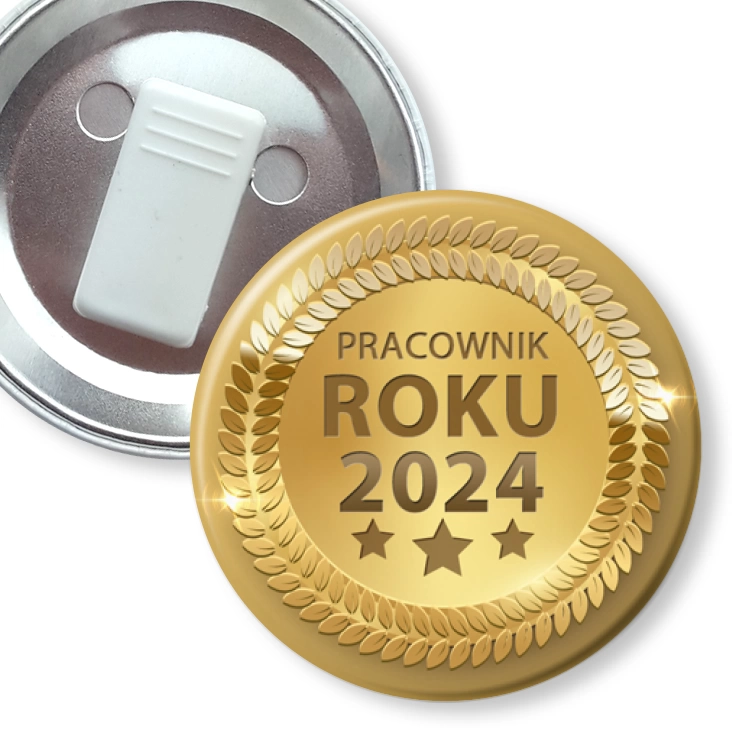 przypinka z żabką Złoty medal pracownik roku