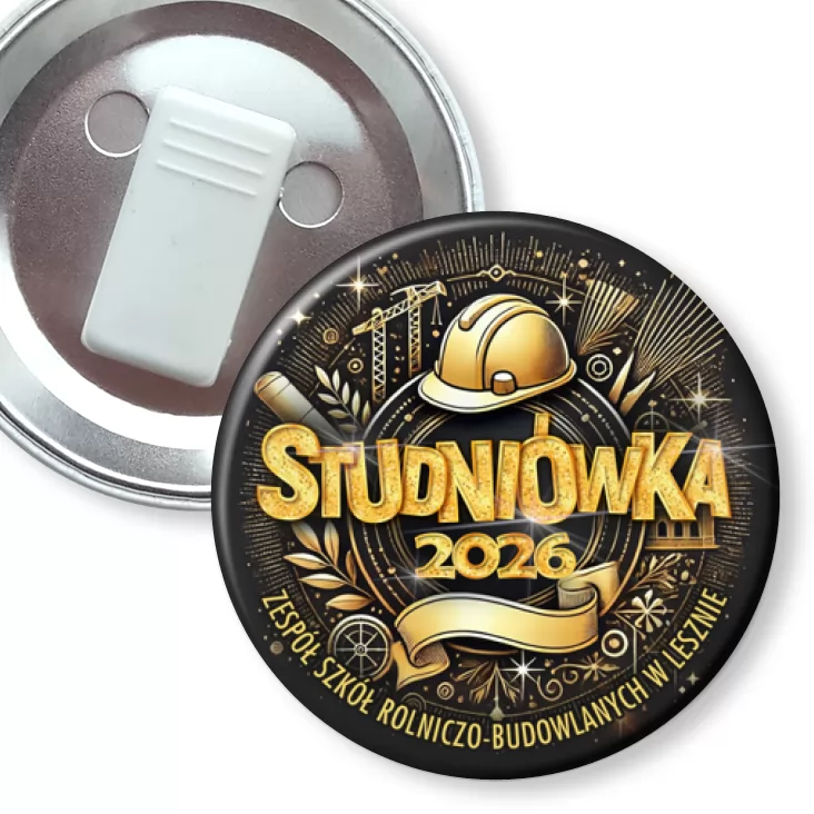 przypinka z żabką ZS Rolniczo-Budowlanych Leszno Studniówka 2026