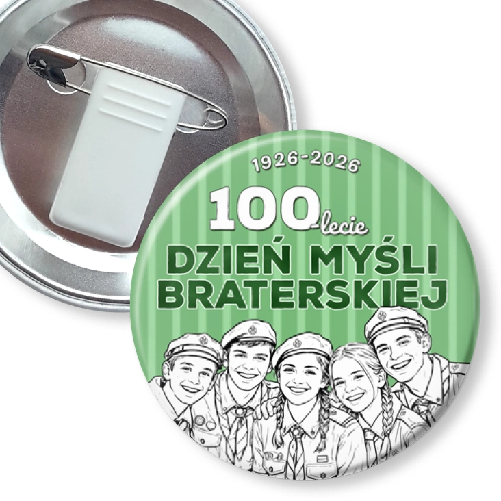 przypinka z żabką i agrafką 100-lecie DMB