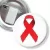 Przypinka z żabką i agrafką Czerwona wstążka symbol walki z AIDS