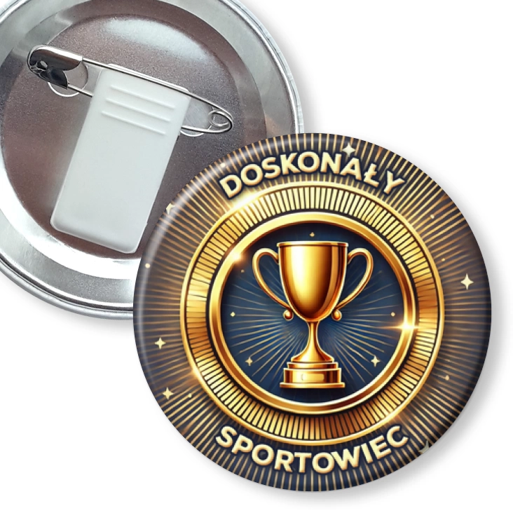 przypinka z żabką i agrafką Doskonały sportowiec