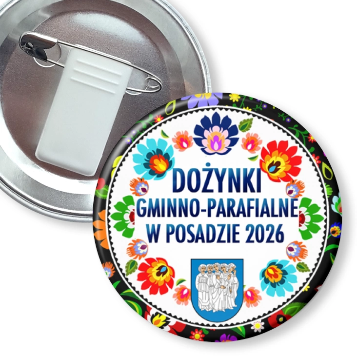 przypinka z żabką i agrafką Dożynki Gminno-parafialne w Posadzie