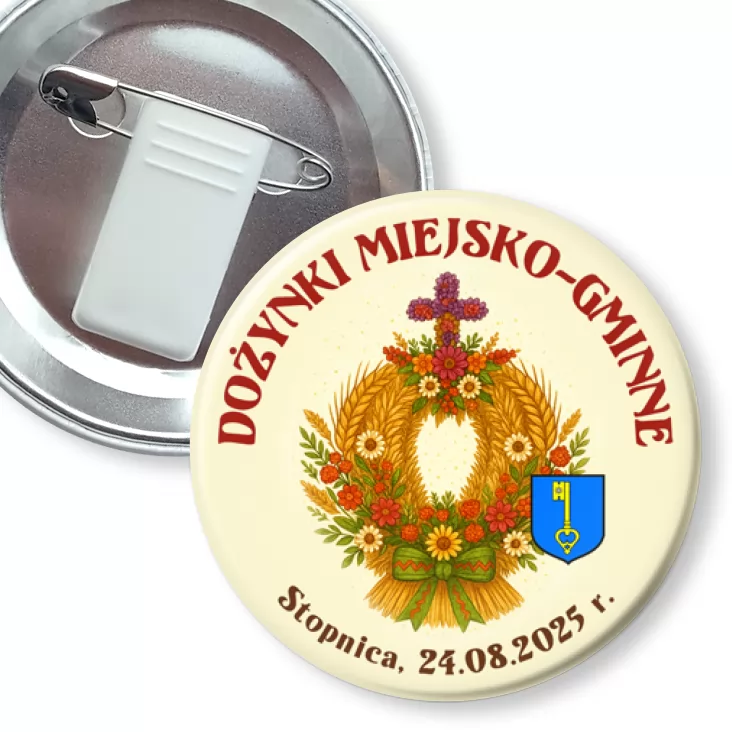 przypinka z żabką i agrafką Dożynki miejsko-gminne Stopnica 2025